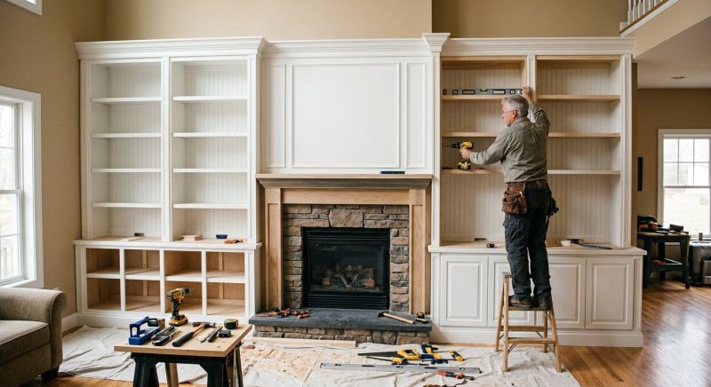 Built In Bookcase Installation in Annapolis, MD